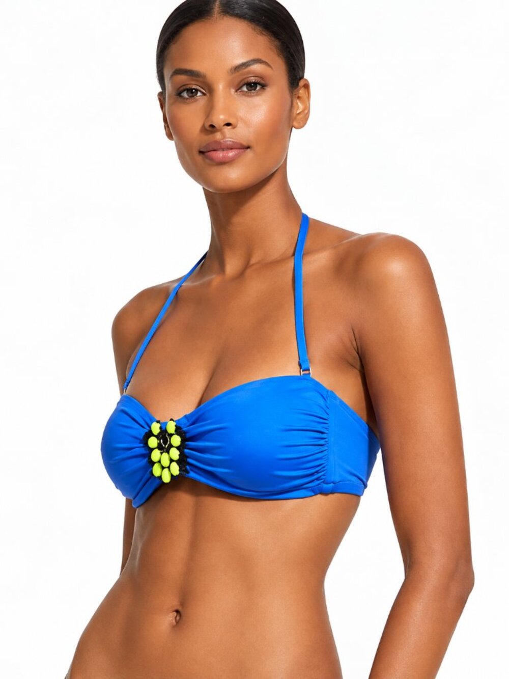Trina Turk Bijou Solids Bandeau Bikini Top Blue Size 4 NW